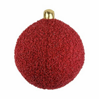 Christmas Round Sherpa Metallic Ornament Pillow, 14 in