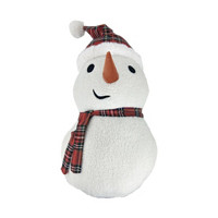 Christmas Snowman Shaped Sherpa Decorative Pillow, 16 in