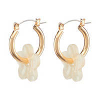 Pearl Flower Hoop Earrings