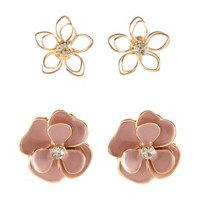 Flower Shape Epoxy Stud Earrings, 2 ct