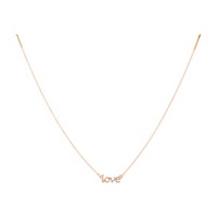 Dainty Love Word Necklace, Golden