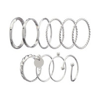 Assorted Silver Ring Earrings, 10 ct