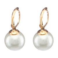 French Wire Pearl Glass Earrings