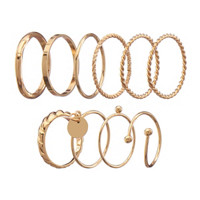 Golden Twist Ball Rings, 10 ct