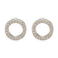 Circle Strass Stud Earrings