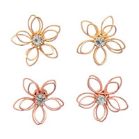 Flower Shape Earrings, 2 ct