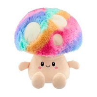 Plush Mushroom With Shaggy Rainbow Hair