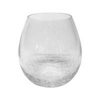 Crackle Stemless Wine Glass, Clear, 17 oz