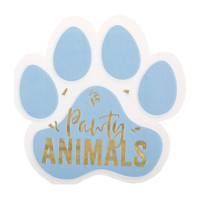 'Pawty Animals' Pet Paw Print Party Napkin, 6 in