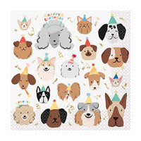 Pawty Animals Dog-Themed Party Lunch Napkin, 7 in