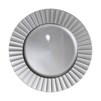 Charger Plate with Fluted Rim, Silver