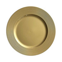 Charger Plate with Ribbed Rim, Gold