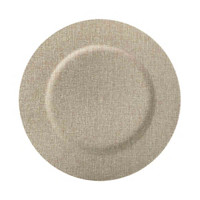 Burlap Overlay Charger Plate, Beige