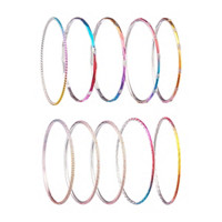 Metallic Colored Bangle Bracelet Set