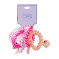 Addison & Olivia Coil Hair Ties with Charms Set, 5 pcs