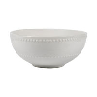 Round Cereal Bowl with Beaded Style, White, 6