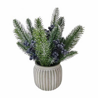 Frosted Artificial Pine Needles arrangement with Blue Berry