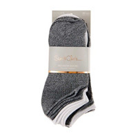 Sam & Olivia No Show Socks, 10 pairs, Black Marbled