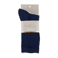 Sam & Olivia Ribbed Crew Socks, 3 pairs, Navy