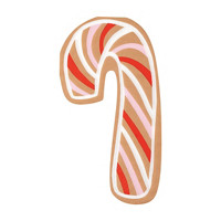 Gingerbread Candy Cane Shaped Guest Napkins, 16 ct