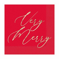 Christmas 'Very Merry' Lunch Napkins, 16 ct