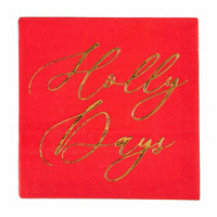 Holly Days Beverage Napkins, 16 ct