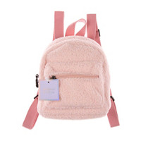 Addison & Olivia Pink Sherpa Mini Backpack