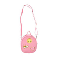 Pink Purse with a Smiley Face, Rainbow and Pink Cloud