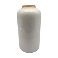 Glazed Reactive Crackle Vase, White, 10 in