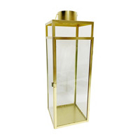 Square Lantern, Gold, 20 in