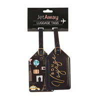 Jet Away Luggage Tags, Black, 2 ct