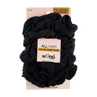 Scunci Black Scrunchies, 8 Pack