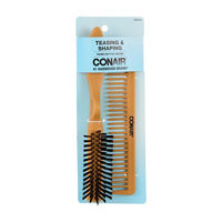 Conair Wood Brush & Comb Set