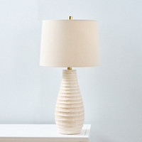 Ivory Glazed Ceramic Table Lamp, 26 in