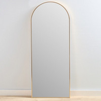 Gold Frame Arch Floor Mirror, 24 in x 60 in