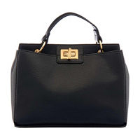 Buckle Bag, Black with Gold