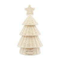 Natural Rope Christmas Tree Decor with Metal 'Merry Christmas' Tag, 17 in