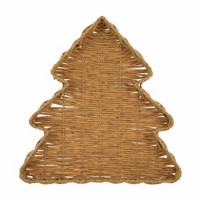 Woven Wicker Christmas-Tree-Shaped Tray