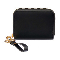 Half Wallet with Keychain, Black