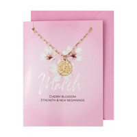 Birth Month Flower Necklace, March Cherry Blossom