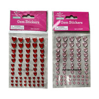 Happy Valentine's Day Gem Stickers, 64 ct, Assorted