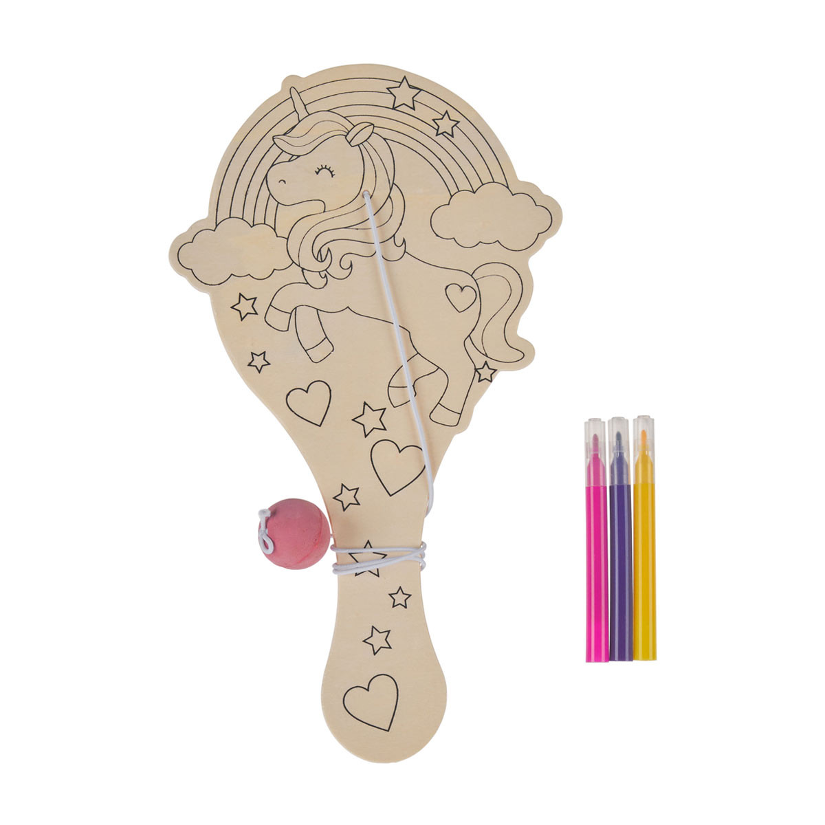 Happy Valentine's Day Paddle Ball Craft with Markers, Assorted