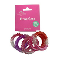 Happy Valentine's Day Spiral Bracelets, 5 ct