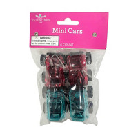 Happy Valentine's Day Mini Cars, 4 ct