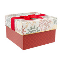 Christmas Gift Box with Ribbon, Medium