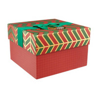 Christmas Gift Box with Ribbon, Large