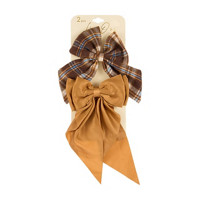 Harvest Plaid Solid Bows 2 Count