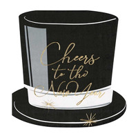 New Year's Top Hat-Shaped Lunch Napkins