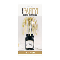 New Year's Champagne Bottle Fringe Centerpiece