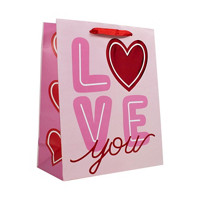 "Love You" Heart Gift Bag, Large